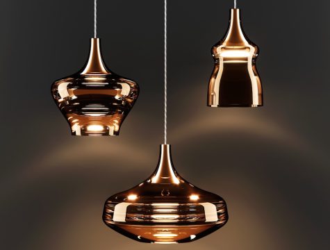 Nostalgia_medium_large and small_glossy bronze_transparent cable